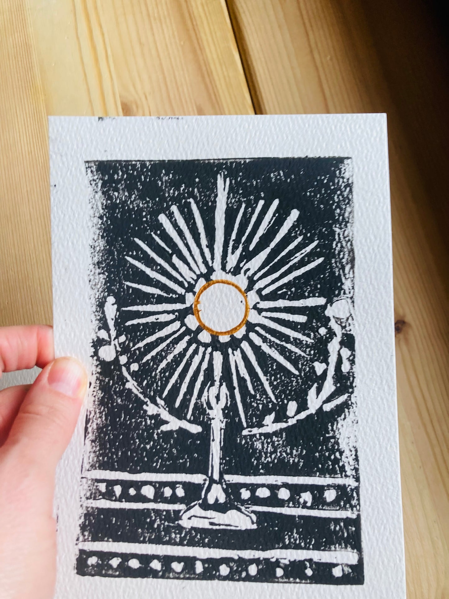 The Crib. The Cross. The Cup(Eucharist) block print collection