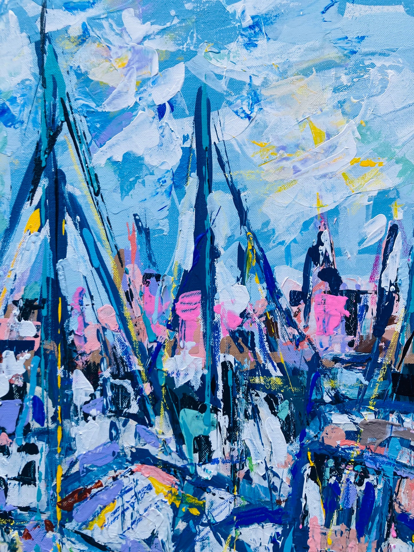 Steeples and Sails Original: Charleston Harbor Marina View