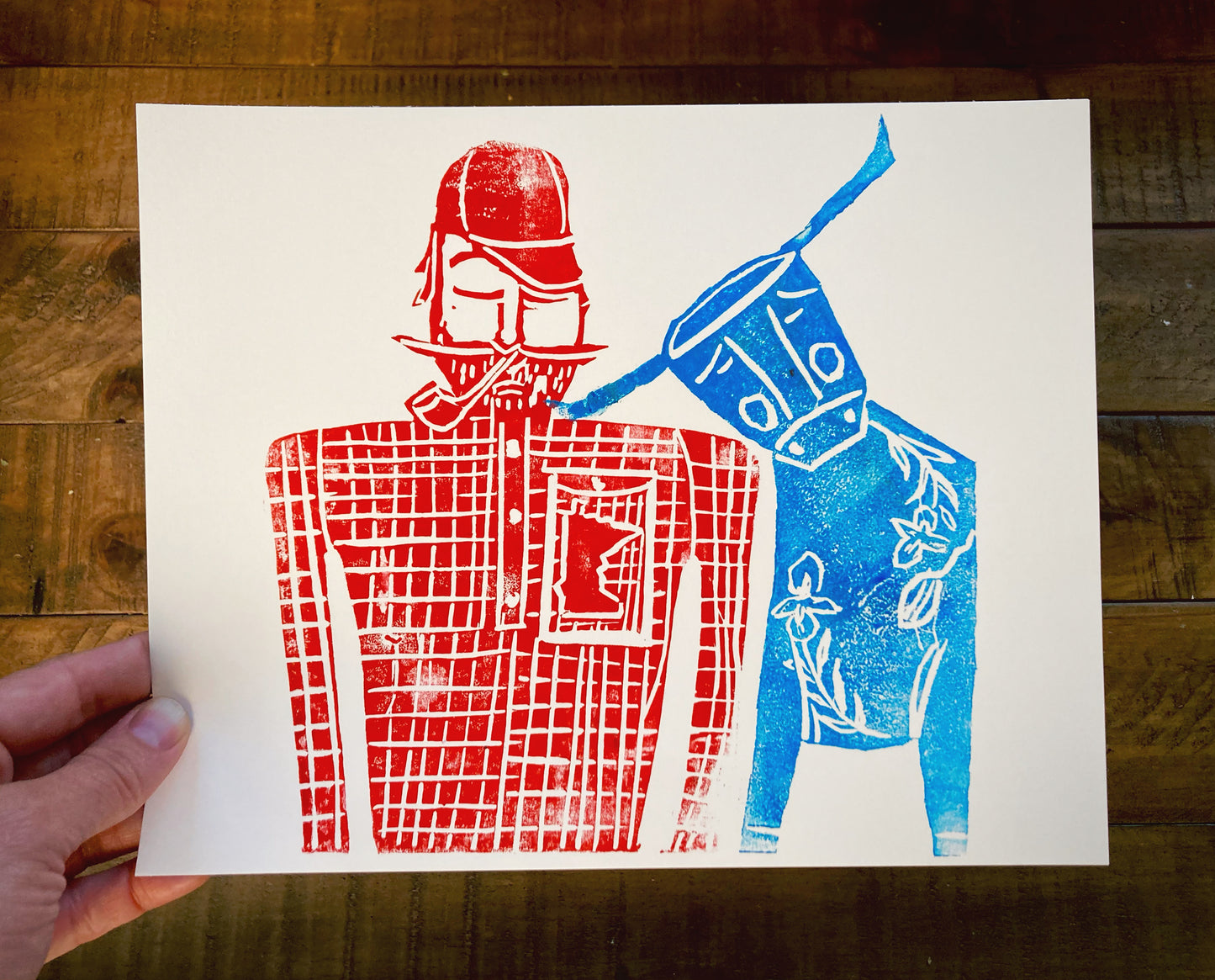 Paul&Babe Minnesota Linocut