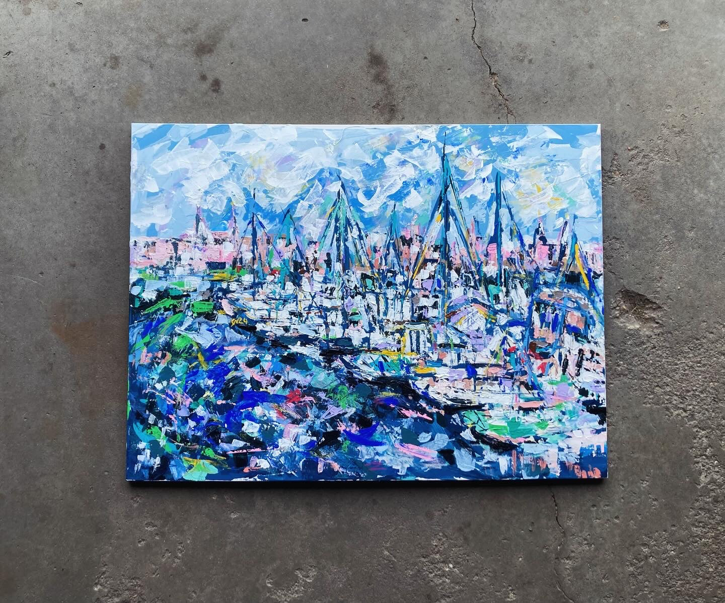 Steeples and Sails Original: Charleston Harbor Marina View