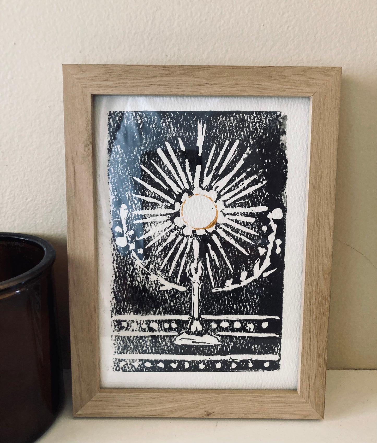 The Crib. The Cross. The Cup(Eucharist) block print collection