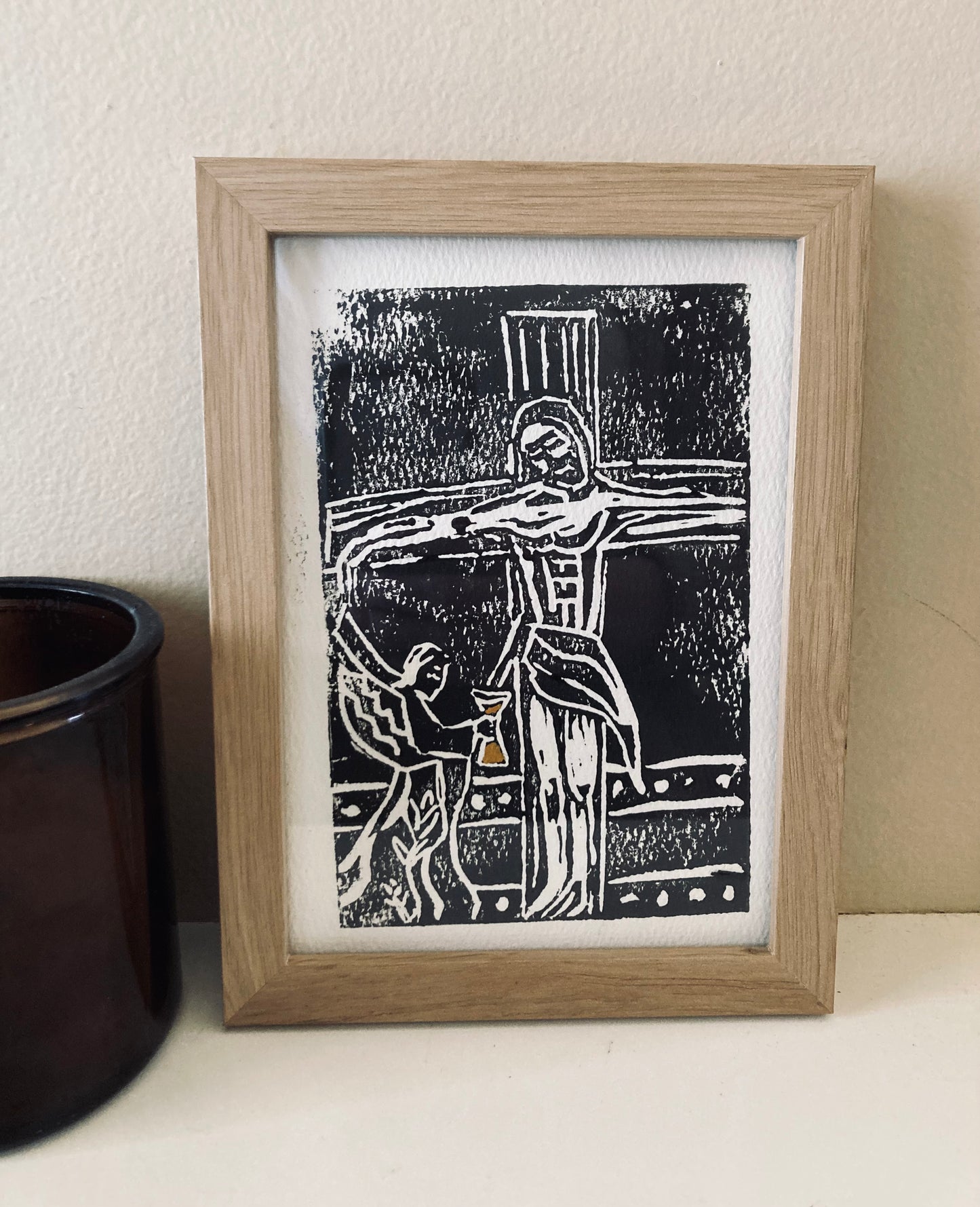 The Crib. The Cross. The Cup(Eucharist) block print collection