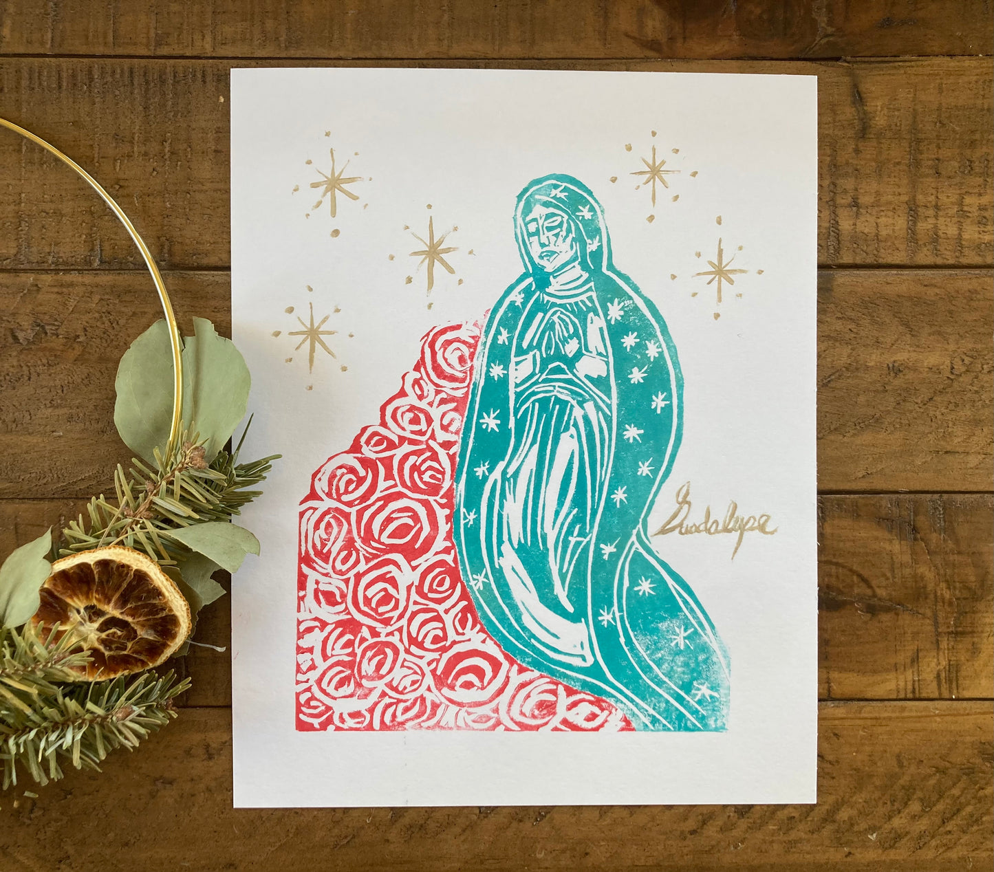 * A Very Chapel House Art Winter Collection: Guadalupe Block Print