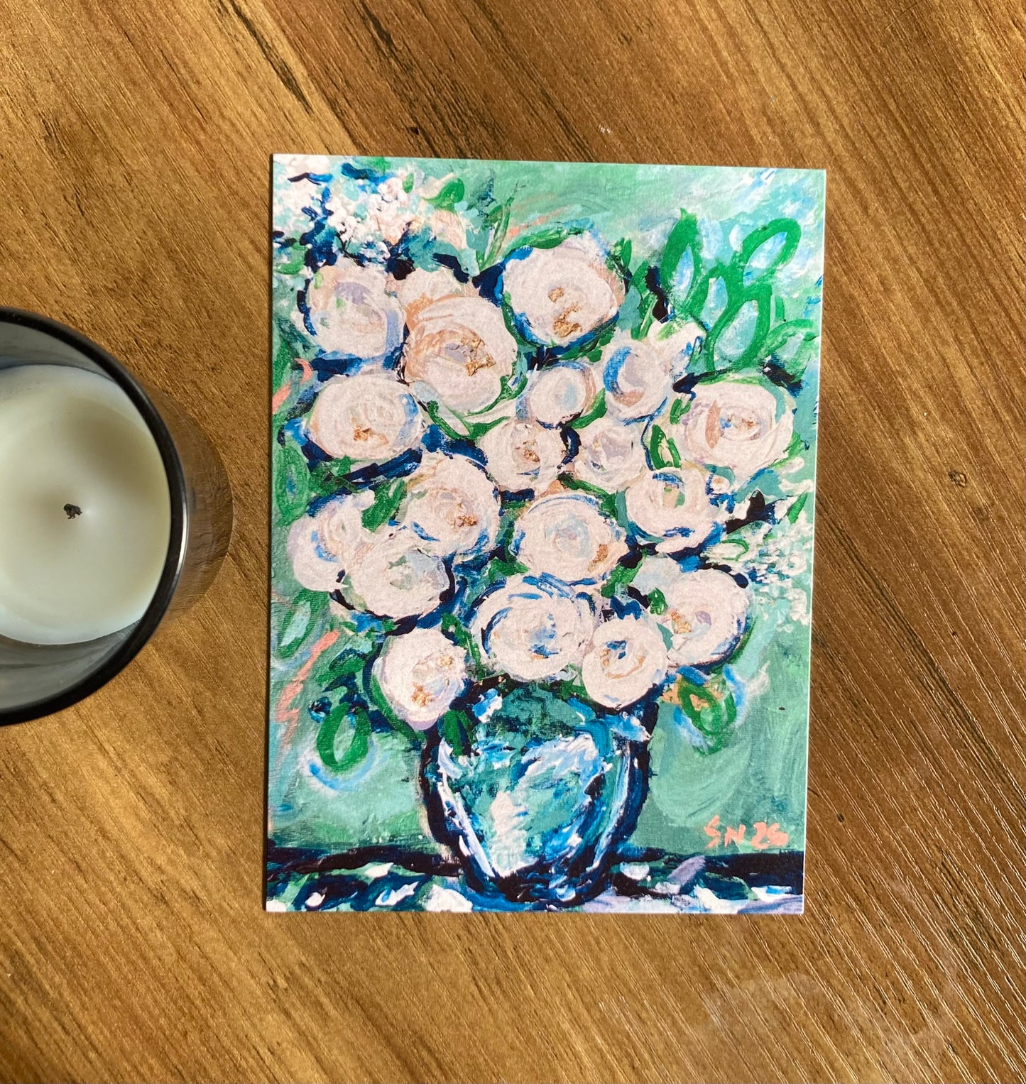 White Roses in a Vase
